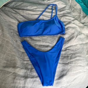 Aerie One Shoulder Bandeau Bikini Top & Super High Cut Cheekiest Bikini Bottom